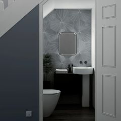 Sensio Bathroom Aspect Floating Edge Rectangle Mirror - 500x700mm - Matt Black